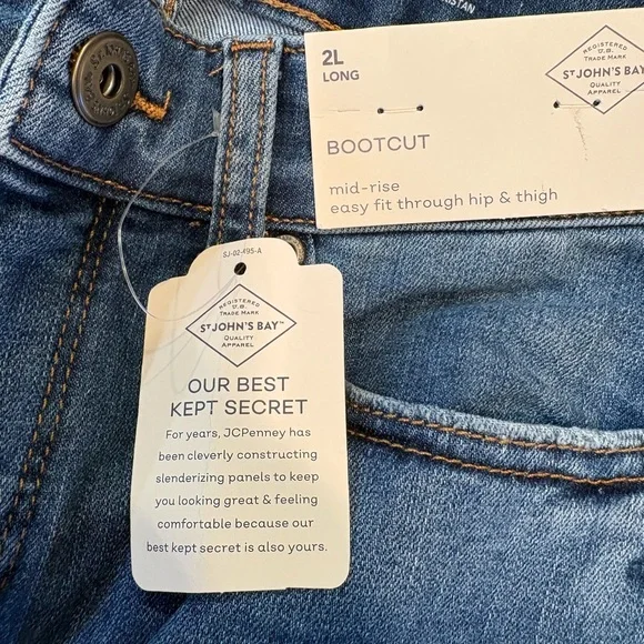 St. John’s Bay Bootcut Jeans Mid Rise Size 2 Long NWT - Picture 6 of 7